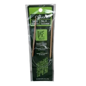 Clover Takumi Bamboo Circular Knitting Needles 16"-Size 4/3.5mm New
